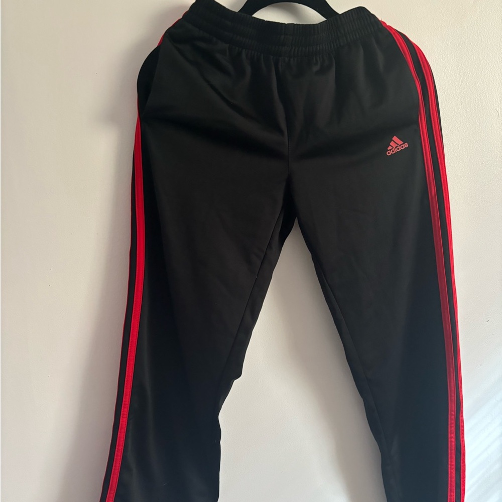 Adidas women sweatpants black and red